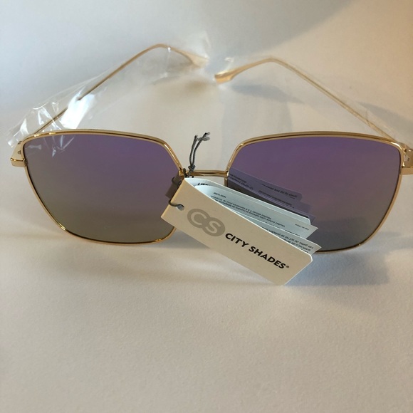 Oversized Square Rose gold thin mirror sunglasses - Picture 3 of 7